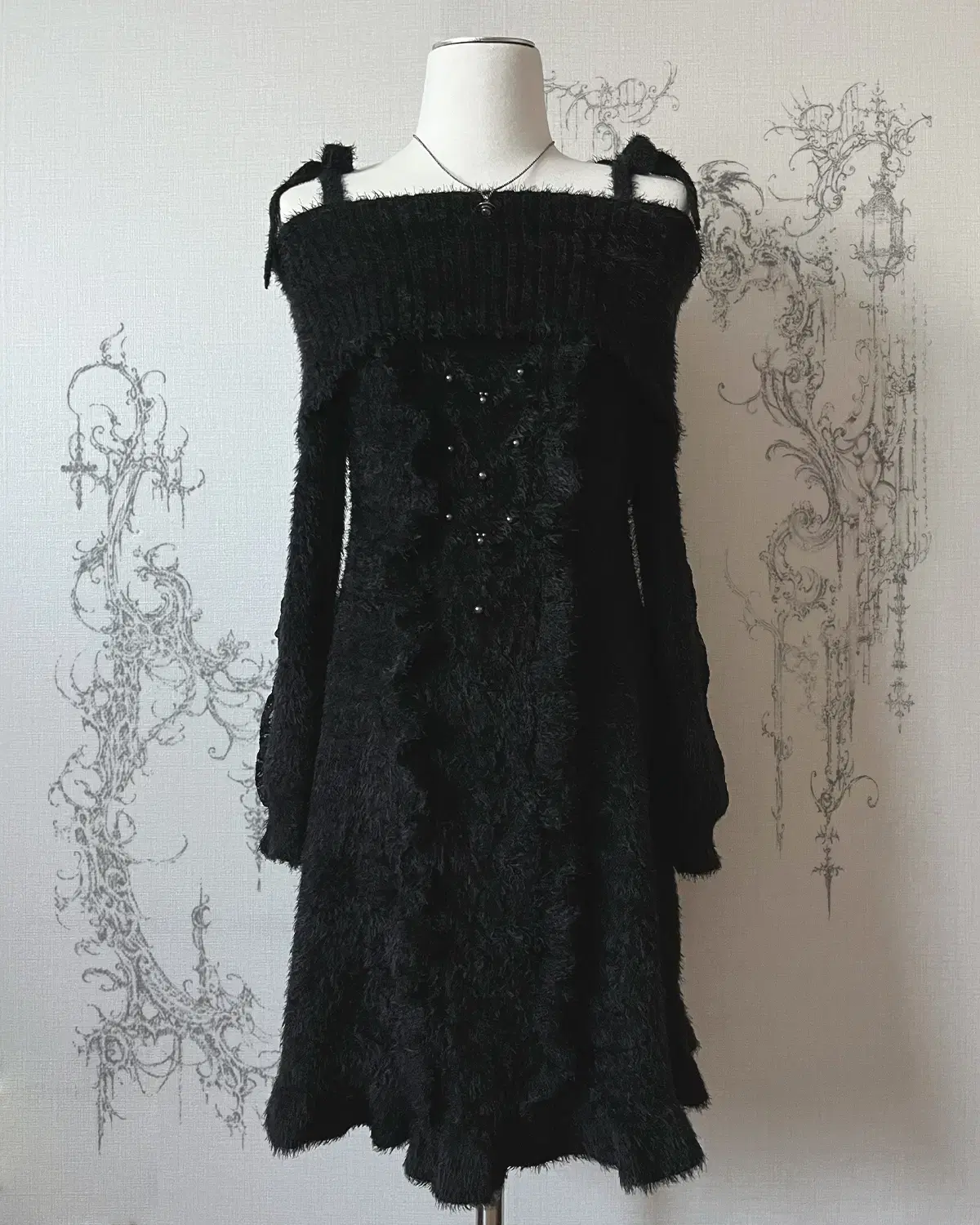 ( axes femme ) off-shoulder angora dress